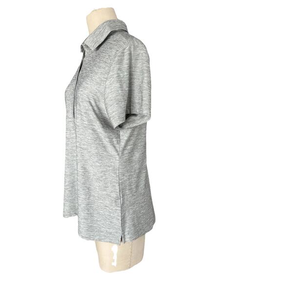 Under Armor Zinger Heather Gray golf Polo For Women Size Large 4way Stretch - Picture 2 of 5